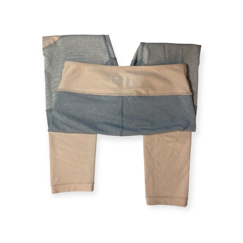 Outdoor Voices Two-Tone High-Rise Leggings in Gray and Pink - Picture 2 of 6